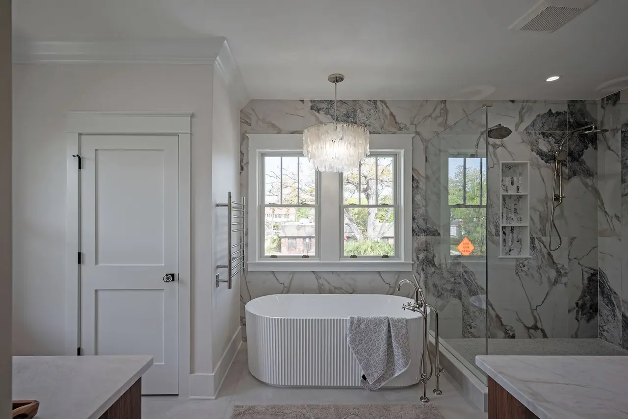 Primary bath with freestanding tub